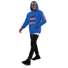 Load image into Gallery viewer, Horses=Happiness! Unisex fashion hoodie
