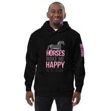 Load image into Gallery viewer, Horses=Happiness! Unisex fashion hoodie
