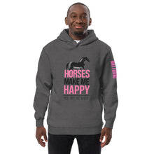 Load image into Gallery viewer, Horses=Happiness! Unisex fashion hoodie
