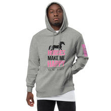 Load image into Gallery viewer, Horses=Happiness! Unisex fashion hoodie
