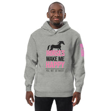 Load image into Gallery viewer, Horses=Happiness! Unisex fashion hoodie
