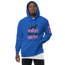 Load image into Gallery viewer, Horses=Happiness! Unisex fashion hoodie
