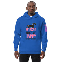 Load image into Gallery viewer, Horses=Happiness! Unisex fashion hoodie
