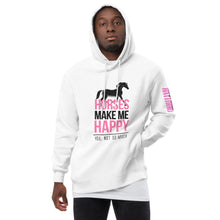 Load image into Gallery viewer, Horses=Happiness! Unisex fashion hoodie
